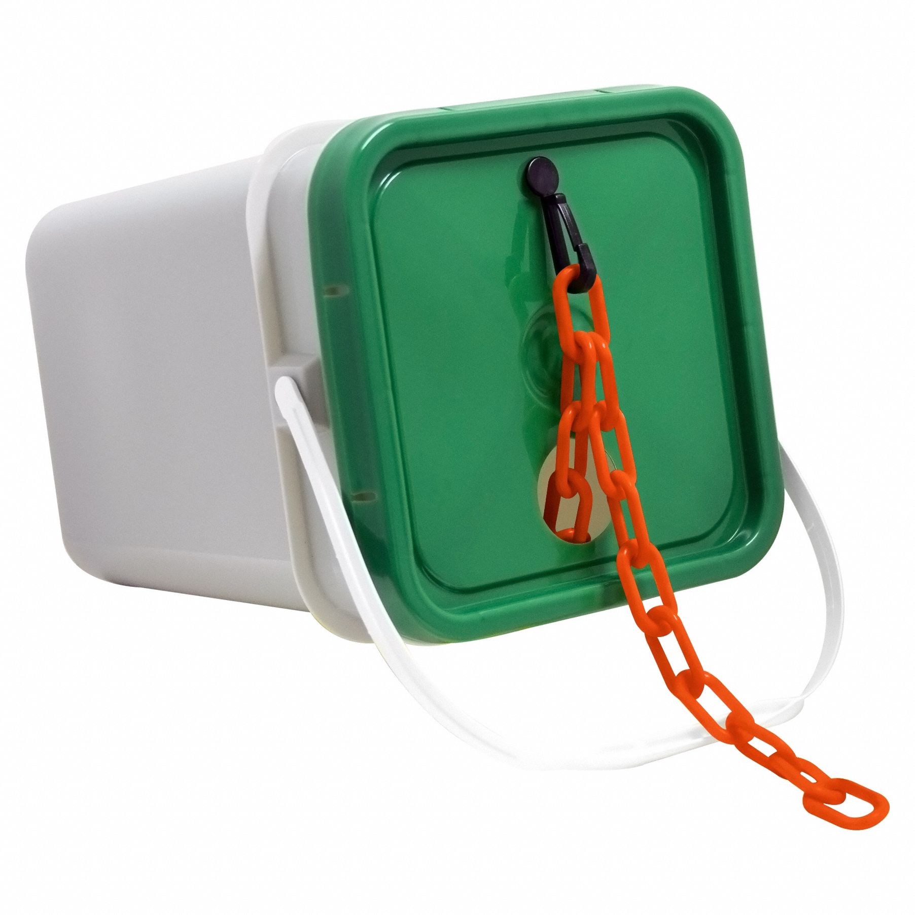 PLASTIC CHAIN, 160 FT L, ORANGE, POLYETHYLENE, 1.9 IN LINK OUTSIDE L