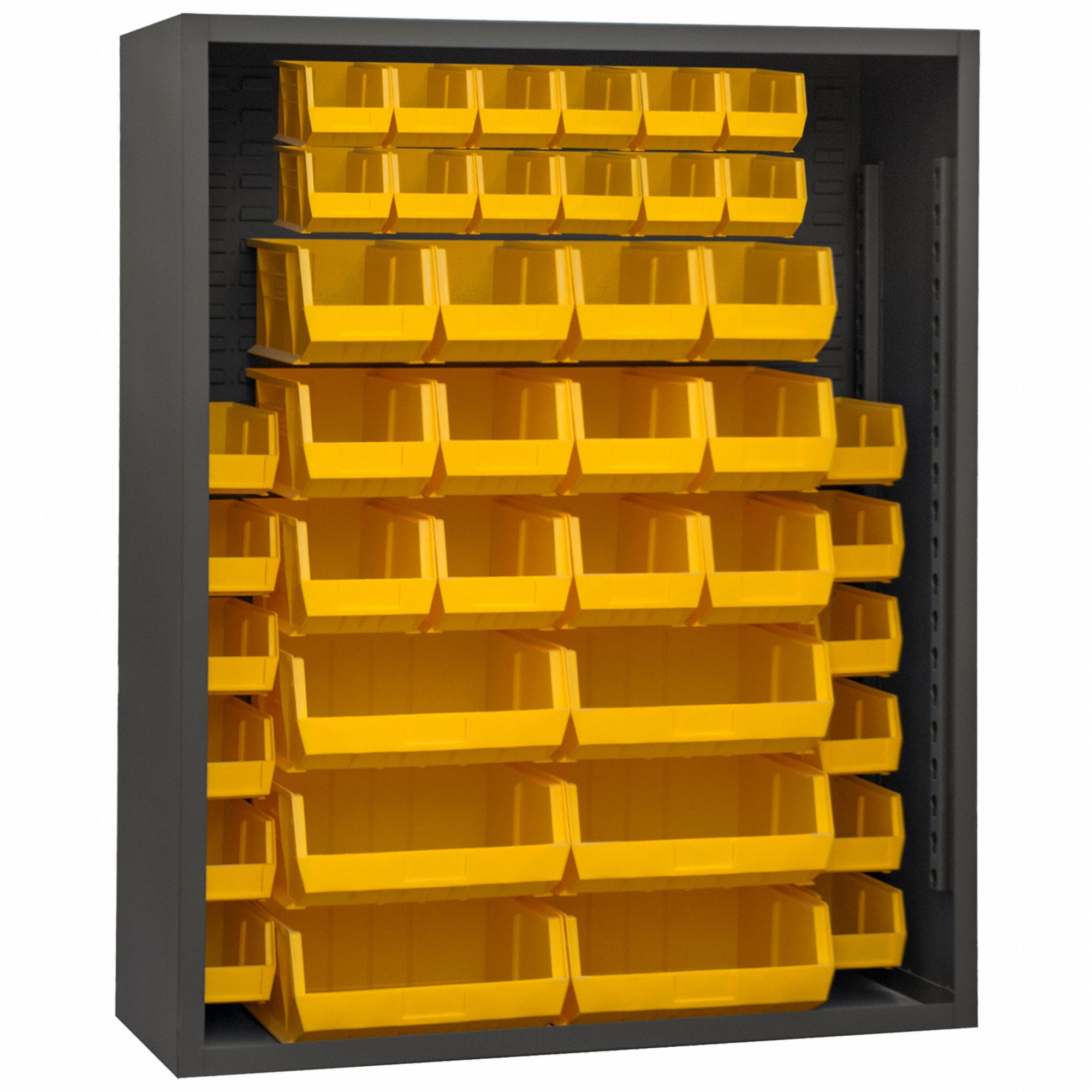 Bin Cabinet, Louvered, 72"H, 48"W, 18"D