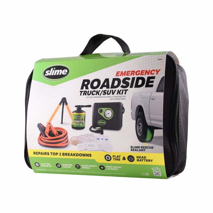 Emergency Roadside Kit: Emergency Roadside Kit, 5 Pieces, 1 Triangles, Bag, 9 1/2 in Overall Ht