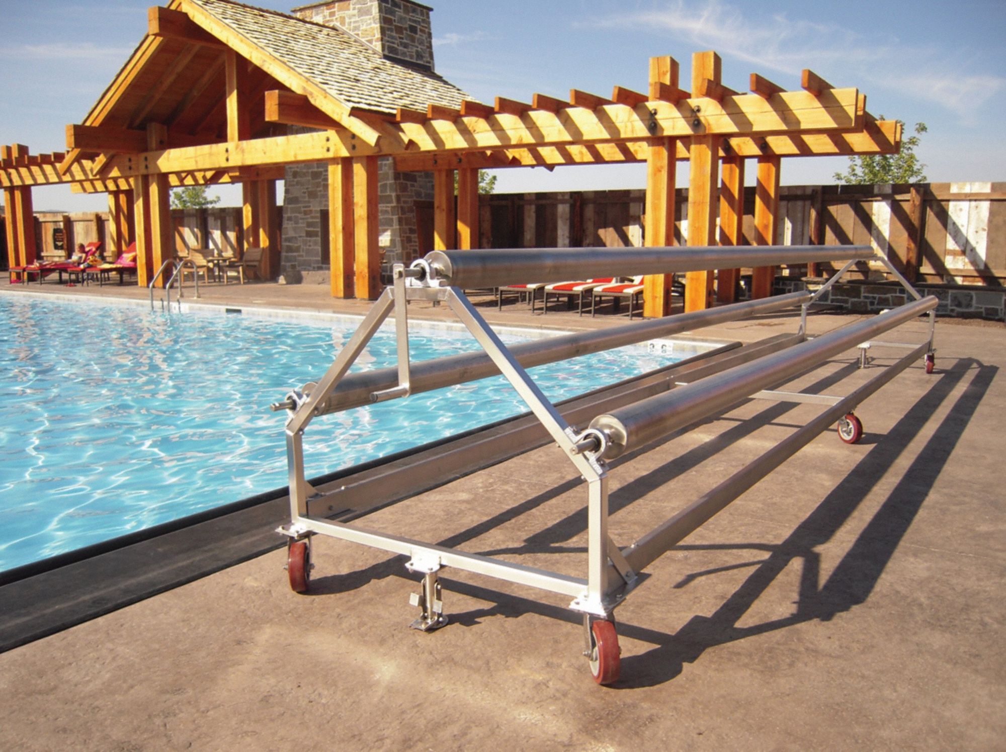 Pool Cover Reel: Bitterroot, 40 3/4 in Overall Ht, 274 1/8 in Overall Wd, White, 304L