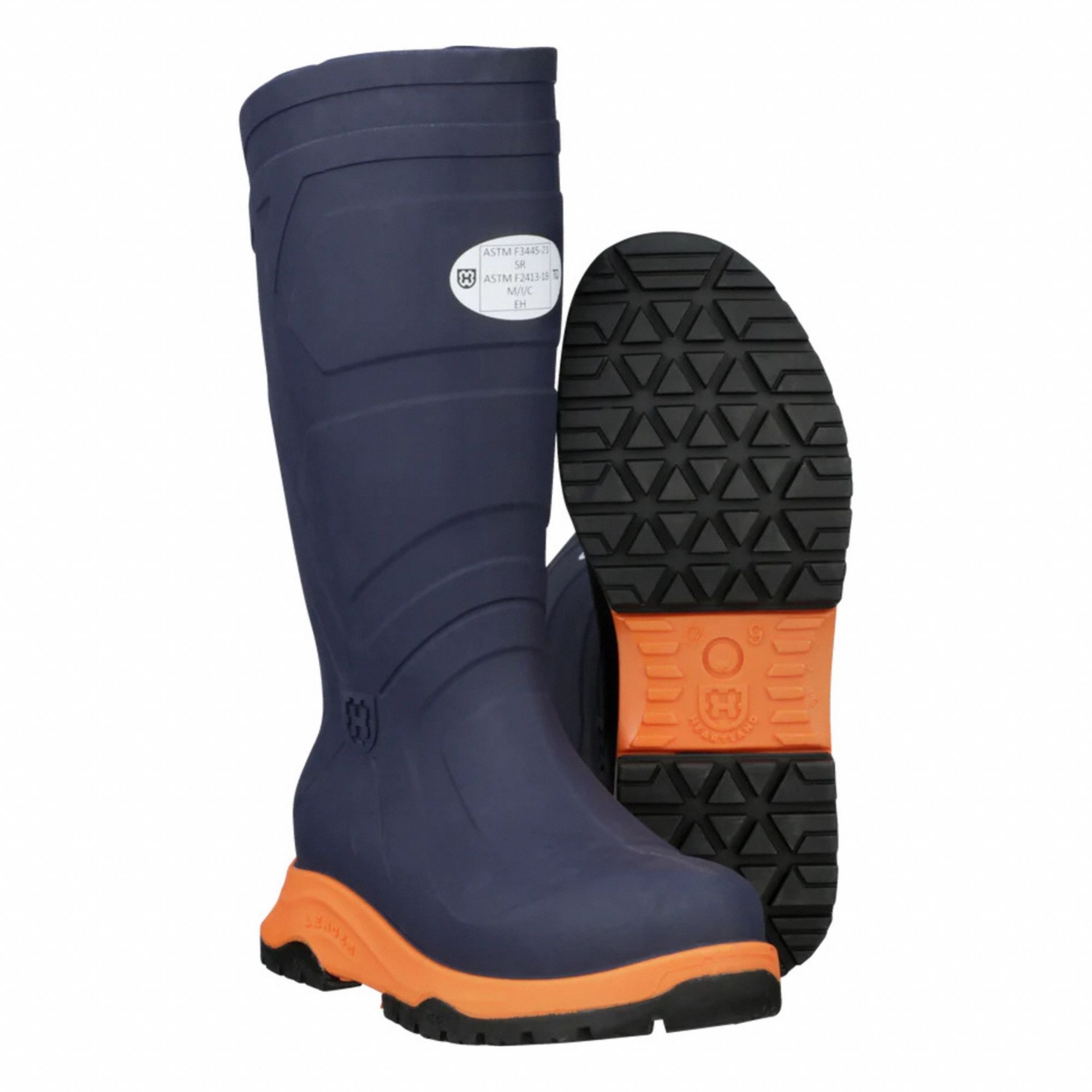 Rubber Boot: Blue, Rubber, TPE, Steel, 10 Size, 50181, 1 PR