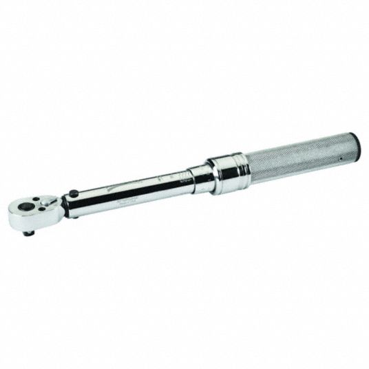 Wright Tool 4477 Adjustable Micrometer Torque Wrench - 1/2 in Drive -  Ratchet - Round Head - 20 - 150 ft-lb - 18 in OAL