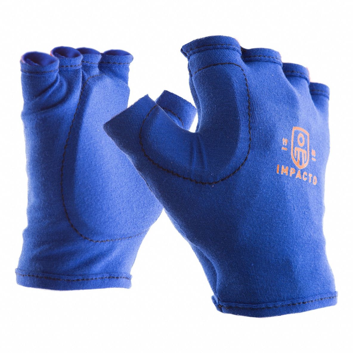 Impact Gloves, XL, Bl/Yllw, Fingerless, Left
