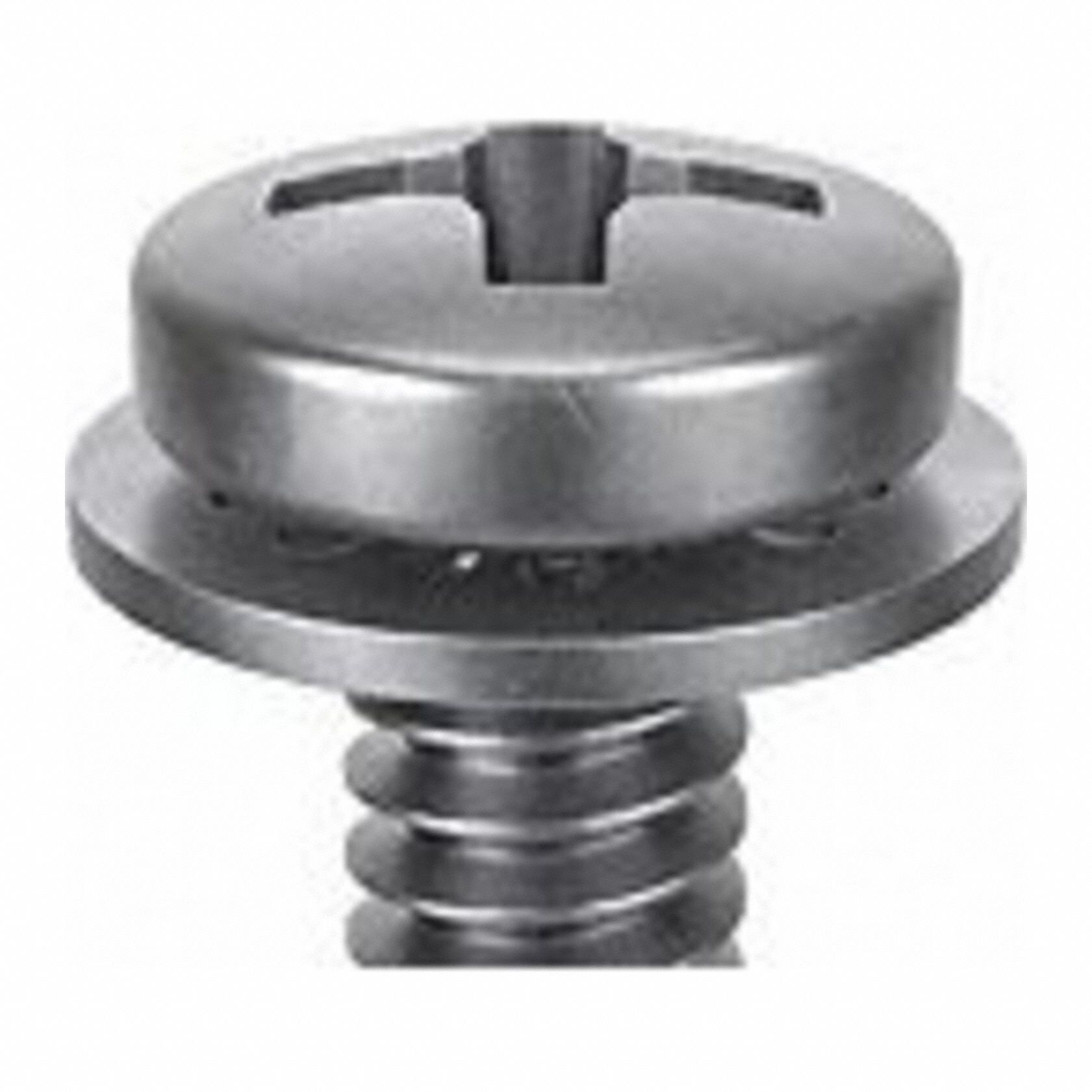SEMS Screw: Internal Tooth, #6-32 Thread Size, 3/8 in Lg, Stainless Steel, Passivated, Pan, 50 PK