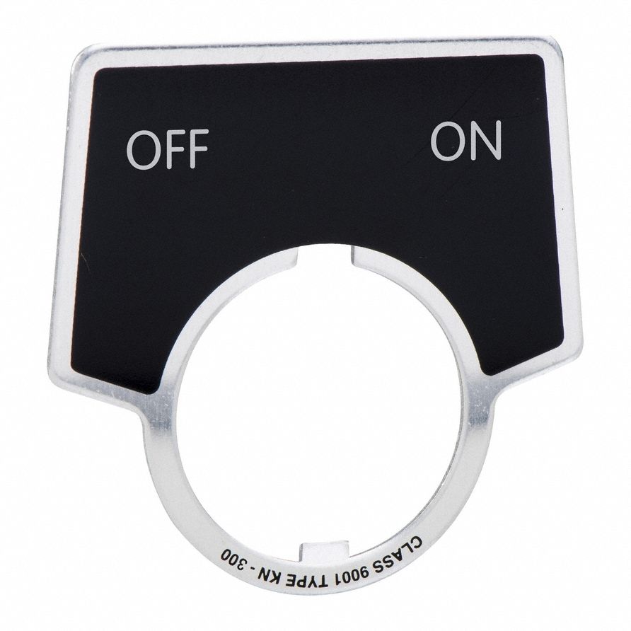 Legend Plate: 30 mm Panel Mounting Size, Half-Round, 2 in Overall Ht x 1 3/4 in Overall Wd