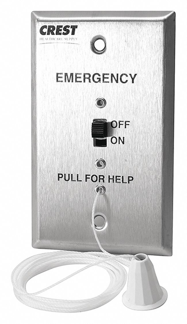 Pullcord Bed Station Silver 4 1/2 L