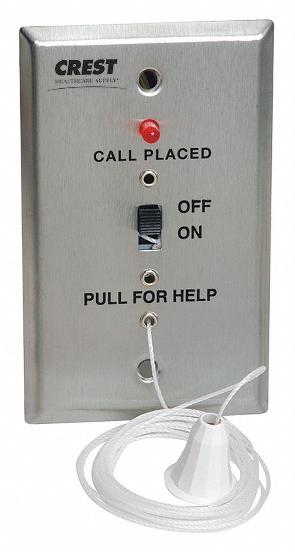 Pullcord Bed Station: 2 3/4 in Overall Wd, 24V DC, 2332-23002C