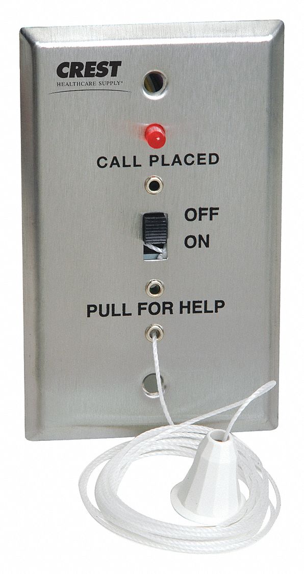 Pullcord Station: 2 3/4 in Overall Wd, 24V DC, E-104-1C