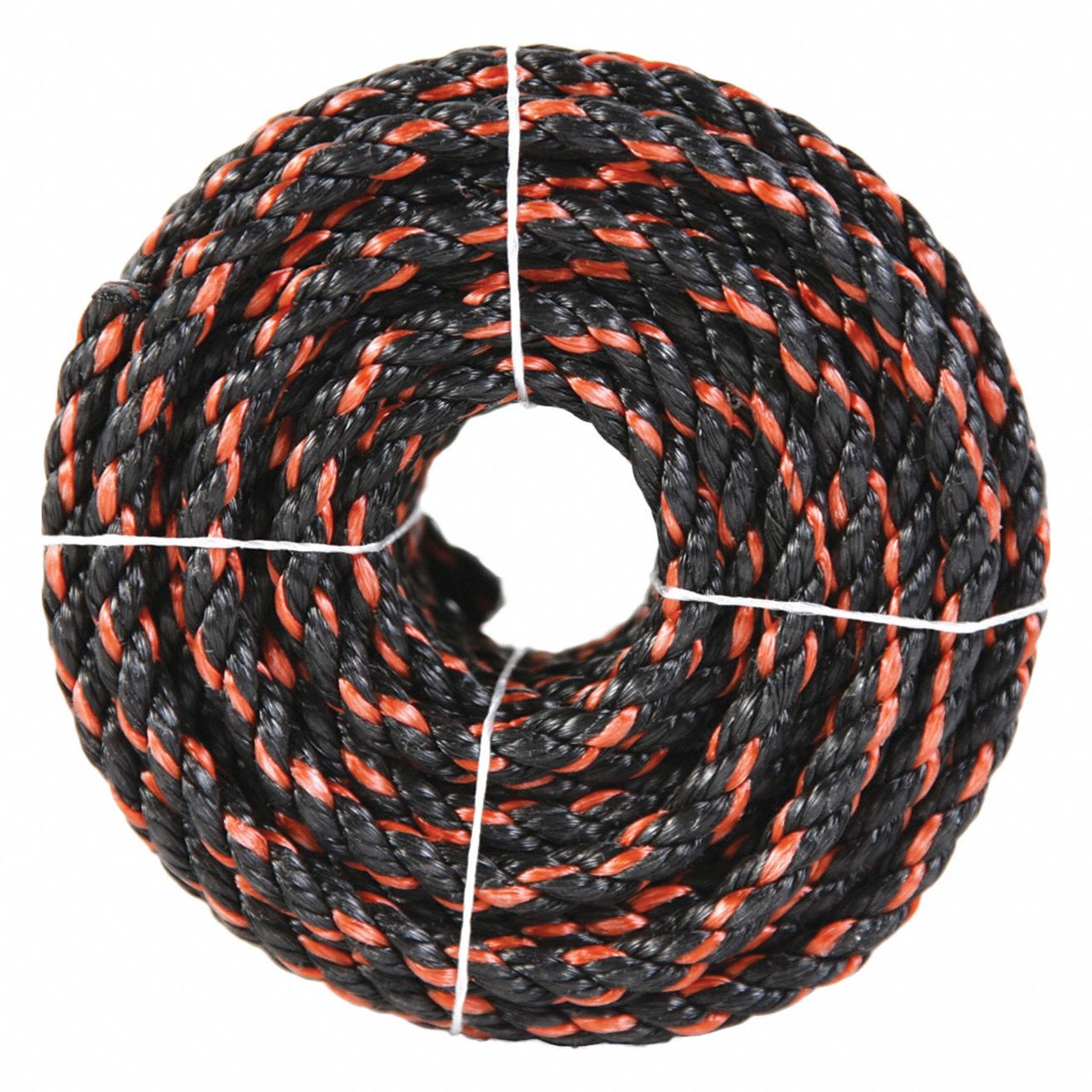 GENERAL PURPOSE UTILITY ROPE, TWISTED, ½ IN DIA, 420 LB WORKING LOAD LIMIT, 50 FT OVERALL L