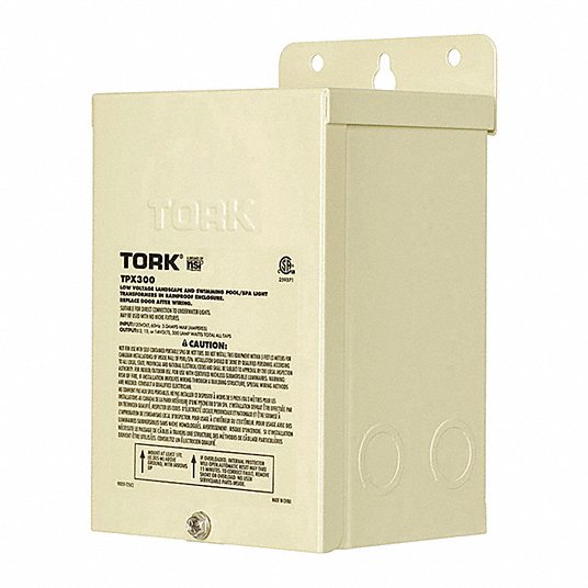 Tork TPX300 Low Voltage Pool Transformer 300W 120VAC 3 AMP Max Painted Steel 60Hz
