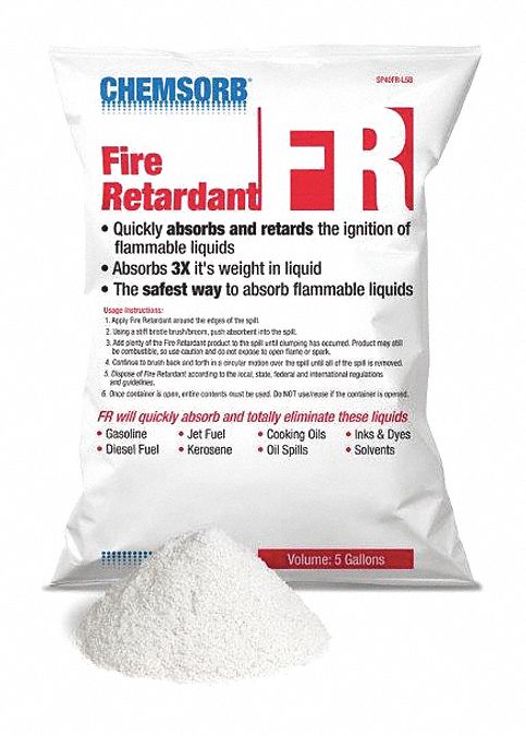 Flammable Liquid Absorbent,5Gal Bag: 2 gal Volume Absorbed per Pkg., 15 lb Wt, Bag
