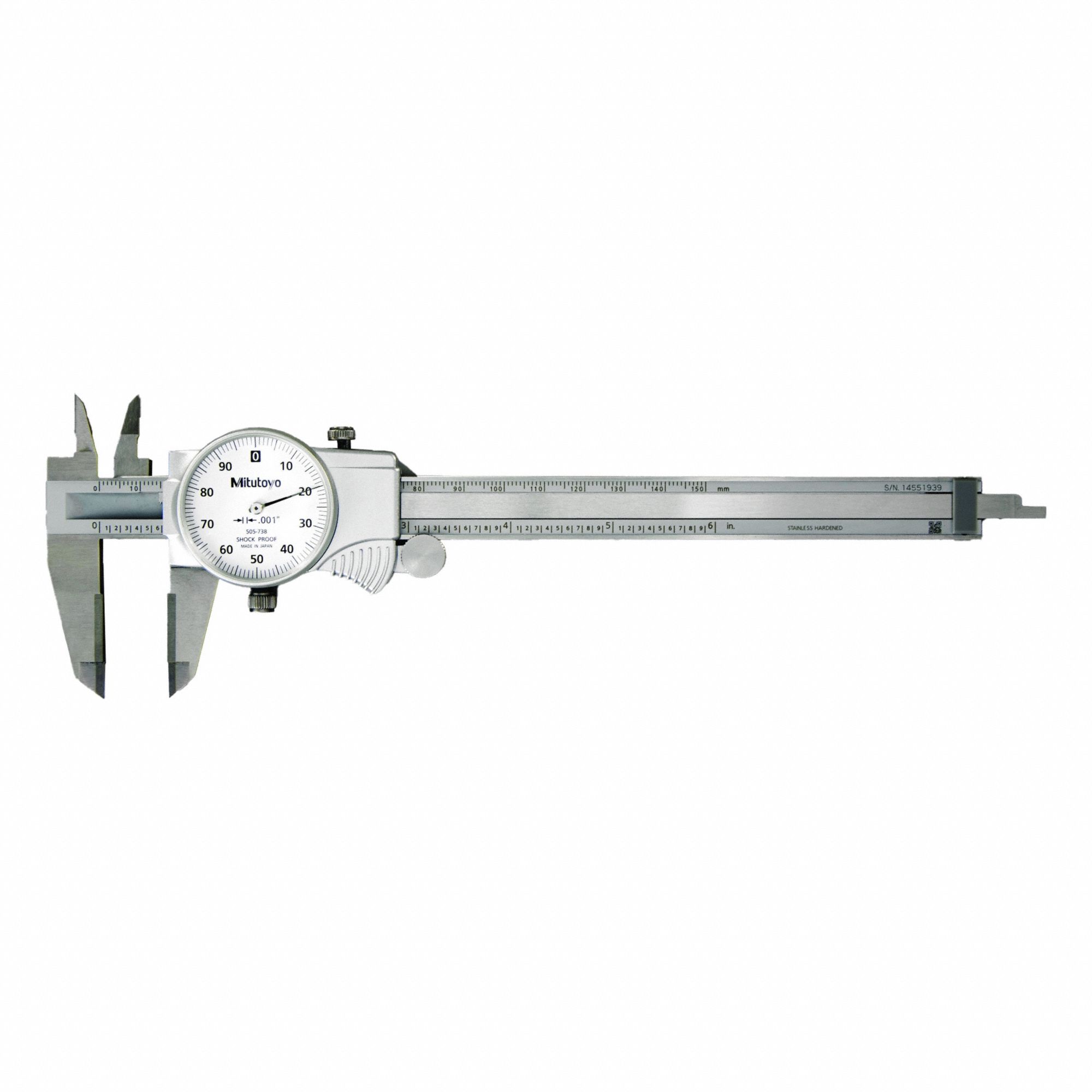 Calibrated Caliper: 0 in Min Measurement - Inch, 6 in Max Measurement - Inch
