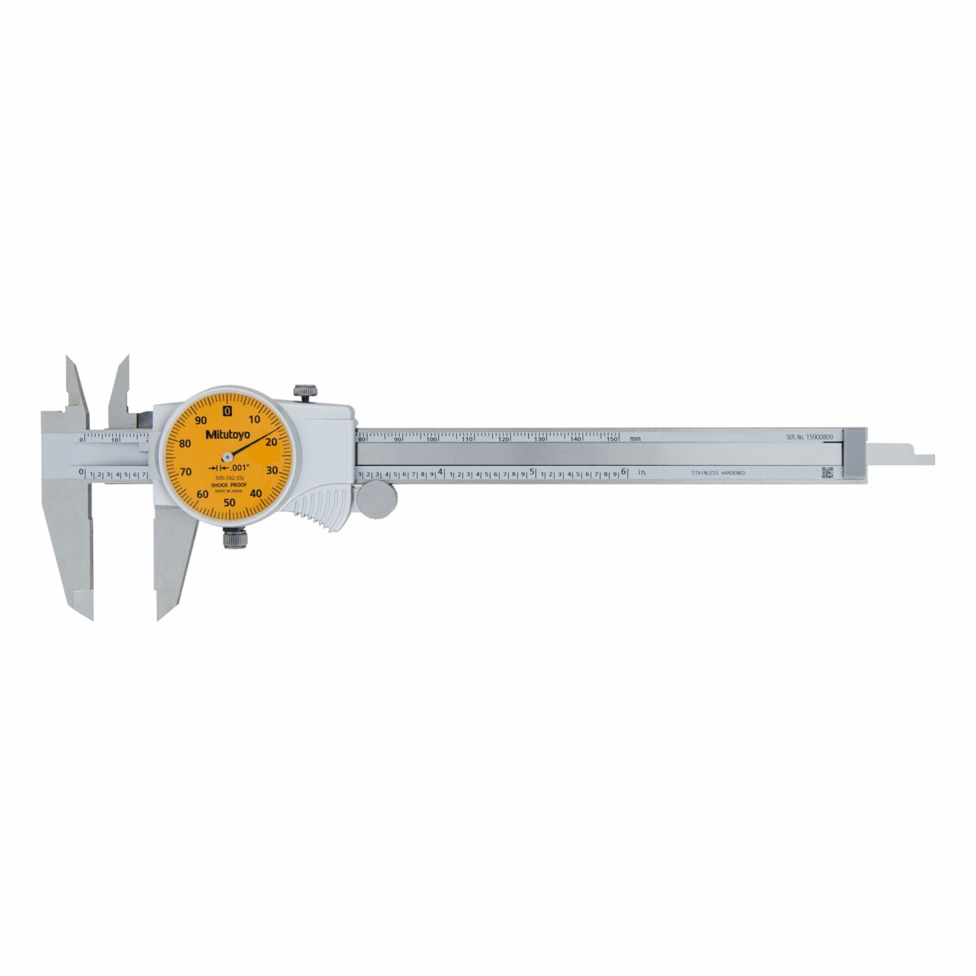 Calibrated Caliper: 0 in Min Measurement - Inch, 6 in Max Measurement - Inch