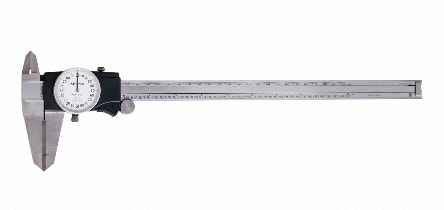 Inch Dial Caliper: 0 in Min Measurement - Inch, 12 in Max Measurement - Inch