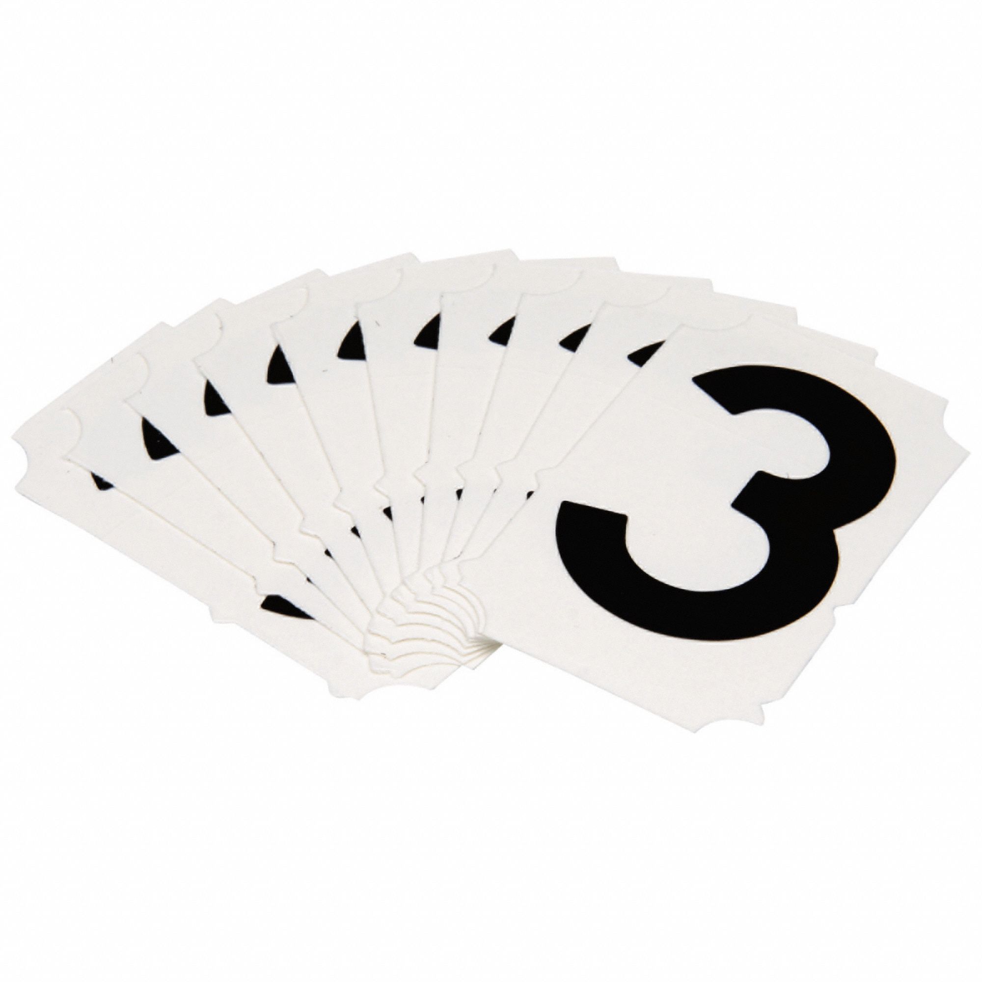 NumberLabel, Polyester, 2inH, 1-5/8inW, PK10