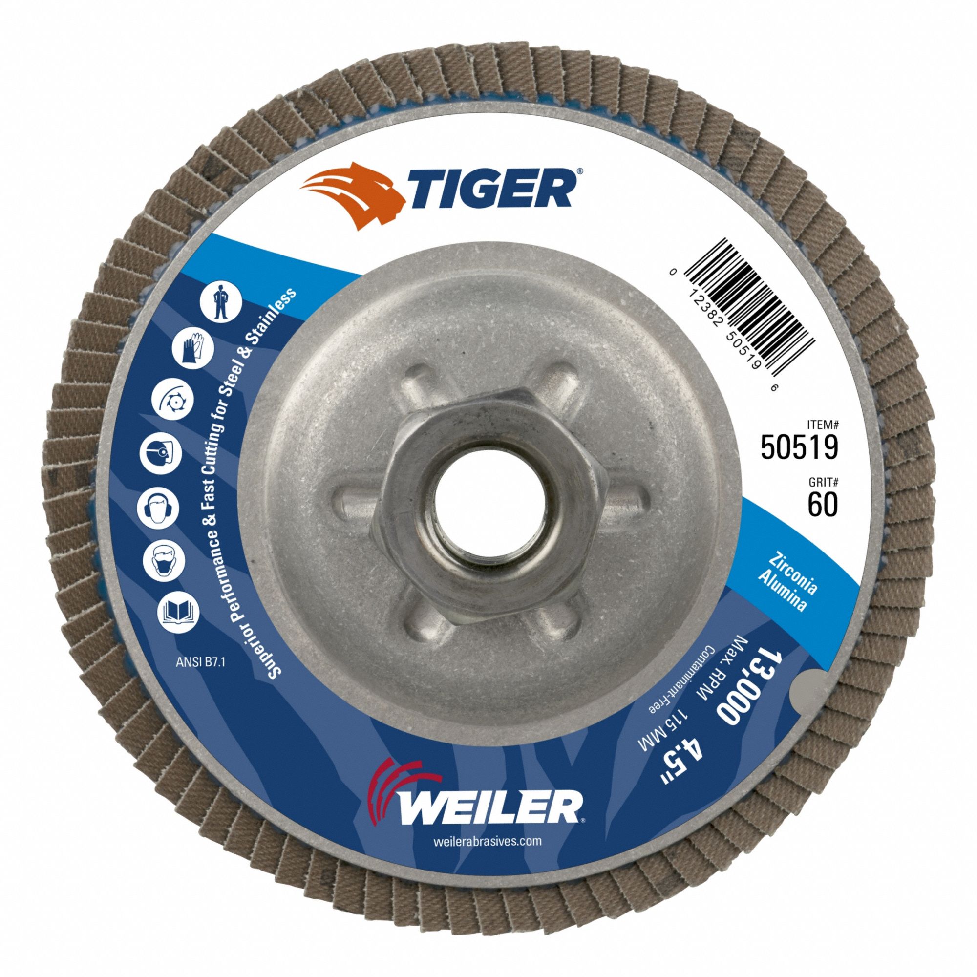 Coated Abrasive Flap Disc 4 1/2 in dia.
