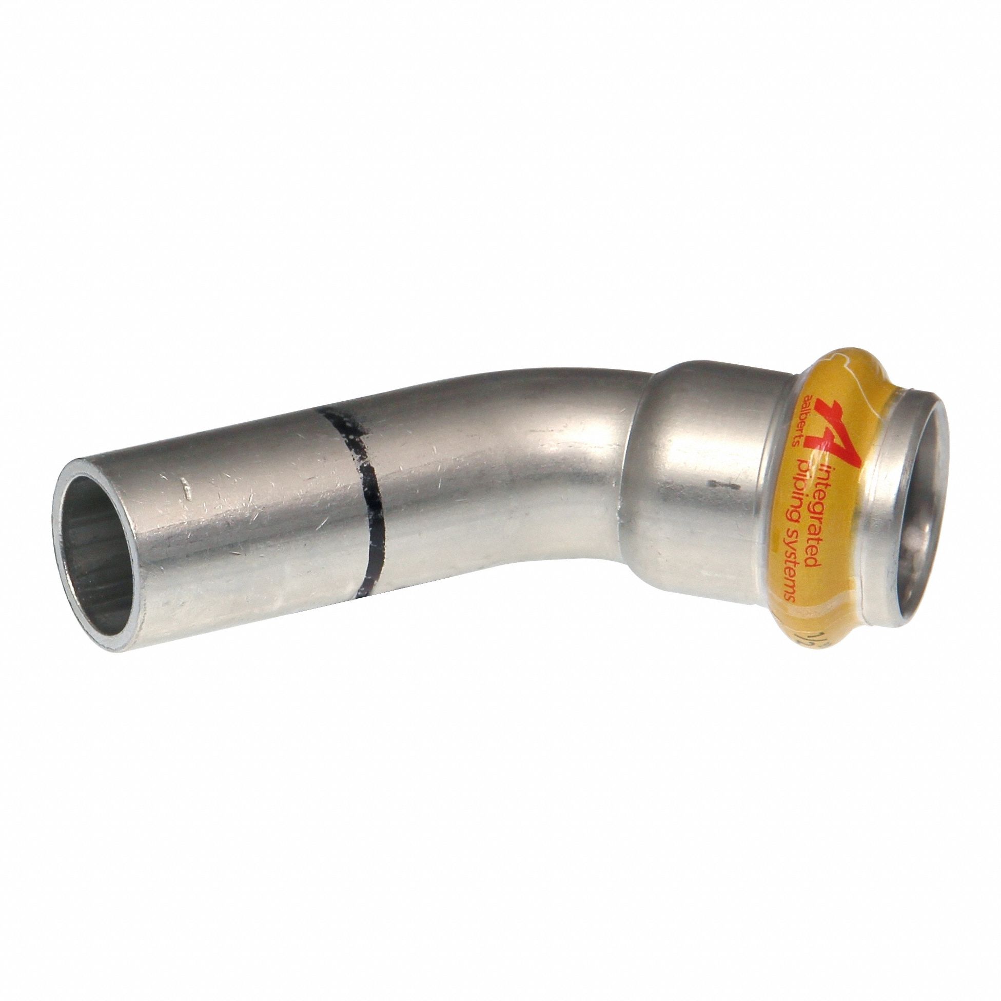 Crimp Elbow Fitting: 1 1/2 in Pipe x 1 1/2 in Pipe Size, Press-fit x FTG, HNBR, SmartPress