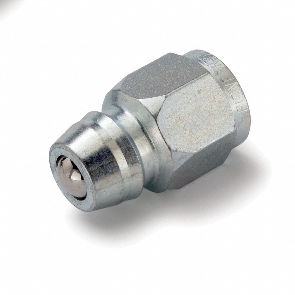 Nipple: 1/2 in Coupling Size, Steel, ball, 1/2"-14 Thread Size, Female NPTF