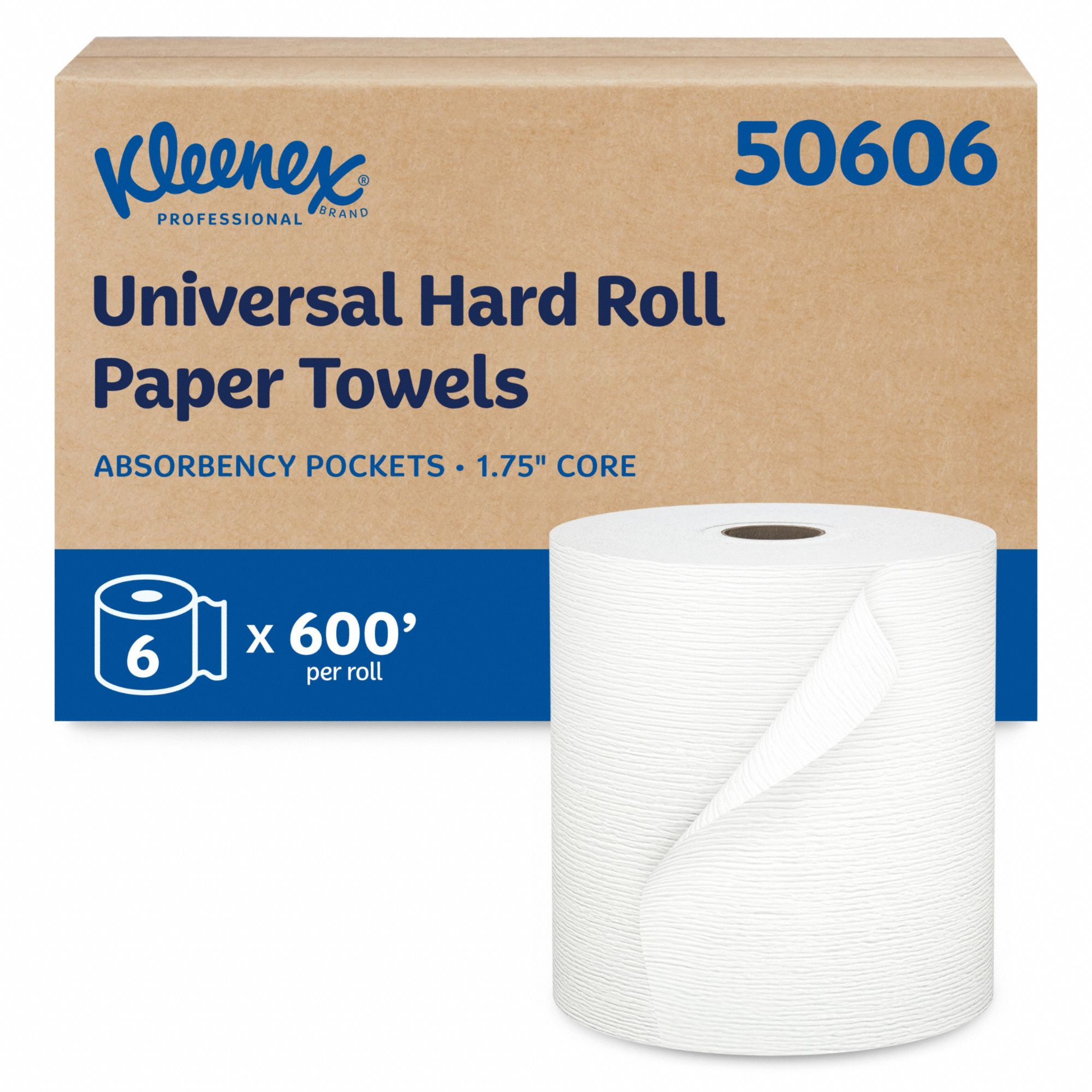 Paper Towel Roll 600 ft White PK6