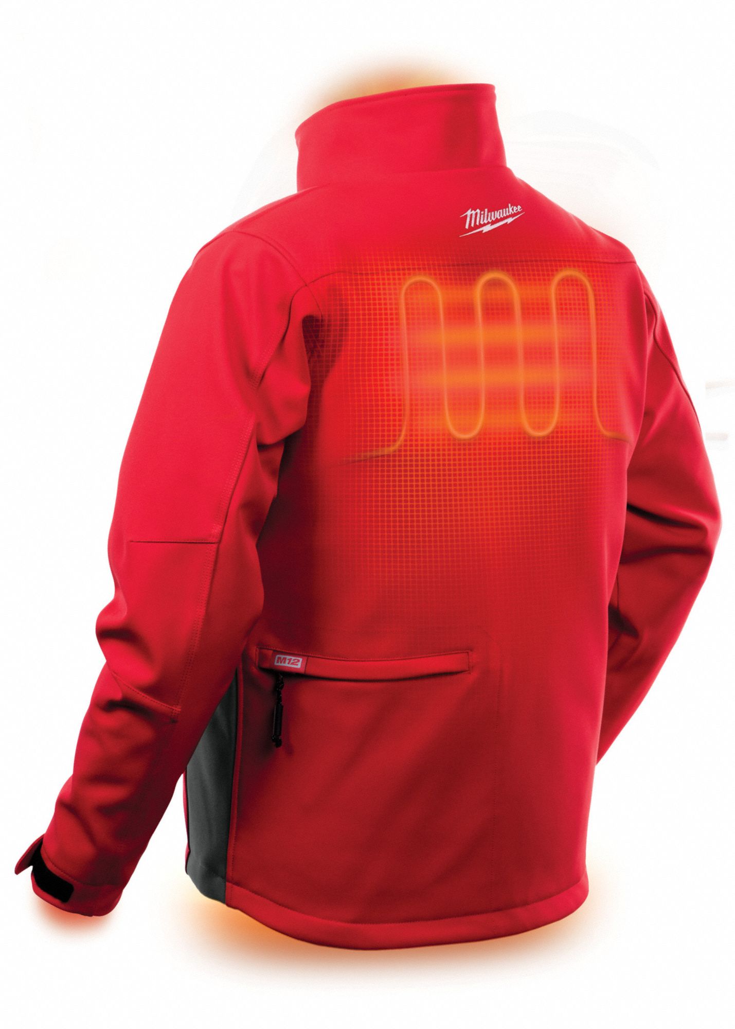 MILWAUKEE Heated Jacket, S, Mens, 20" L, Red 506H79202R21S 4811