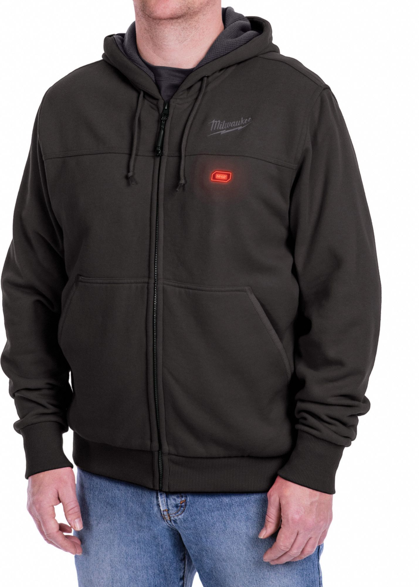 MILWAUKEE Heated Hoodie, 2XL, Mens, 20 L, Black - 506J12|302B-212X 48 