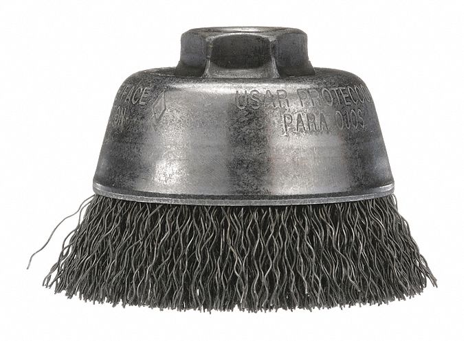 BRUSH WIRE CUP 4IN 5/8-11 .020