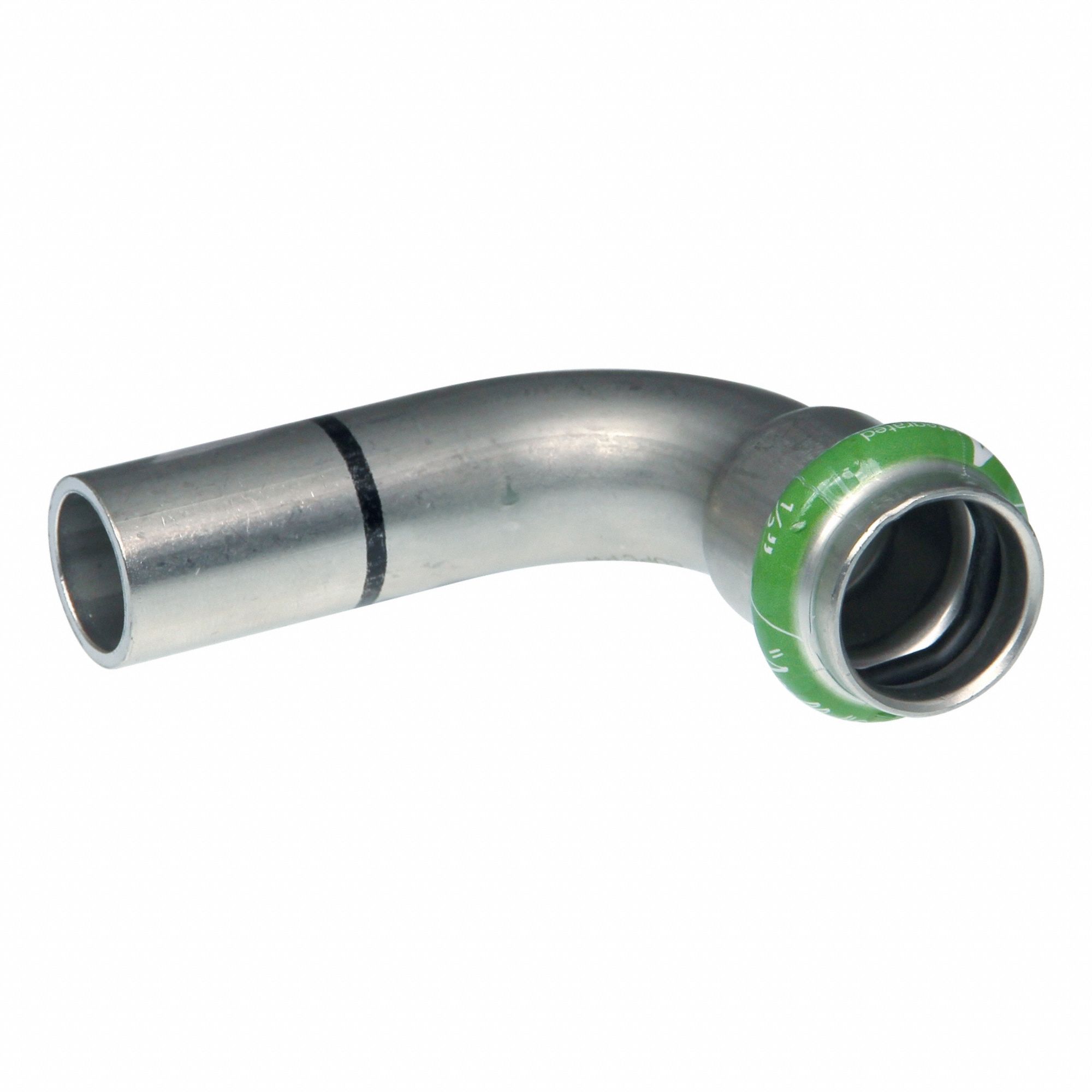 Crimp Elbow Fitting: 1 1/2 in Pipe x 1 1/2 in Pipe Size, Press-fit x FTG, EPDM, SmartPress