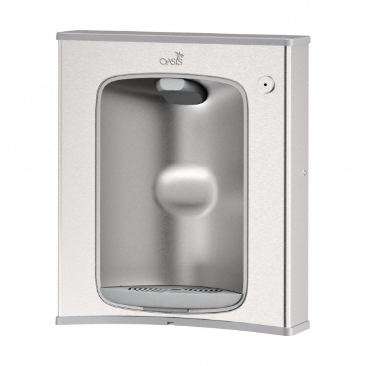 OASIS Bottle Filler: Push Button, 51 in Ht, 16 1/4 in Wd, Filter Status Indicator Included, Silver (MPN PWSBF SSA). Key specifications — Compatible Product Type: Elkay EZ/LZ Series Fountains; Brand: OASIS.