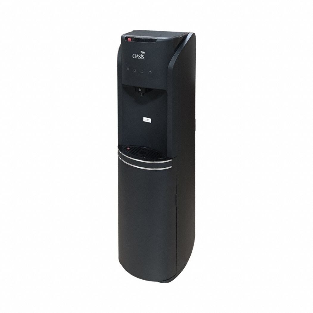 Convertible Water Dispenser: Freestanding, Cold/Hot/Room Temp, Black, Polymer, 43 1/2 in Ht
