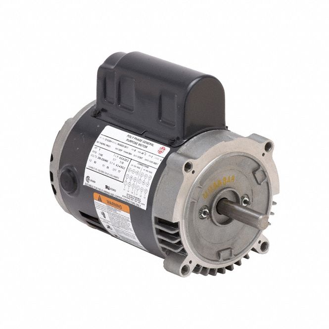 Instant Reverse Motor: Cradle Base, 1/3 hp Horsepower, 1625 RPM RPM, 115V AC, 0 Wires