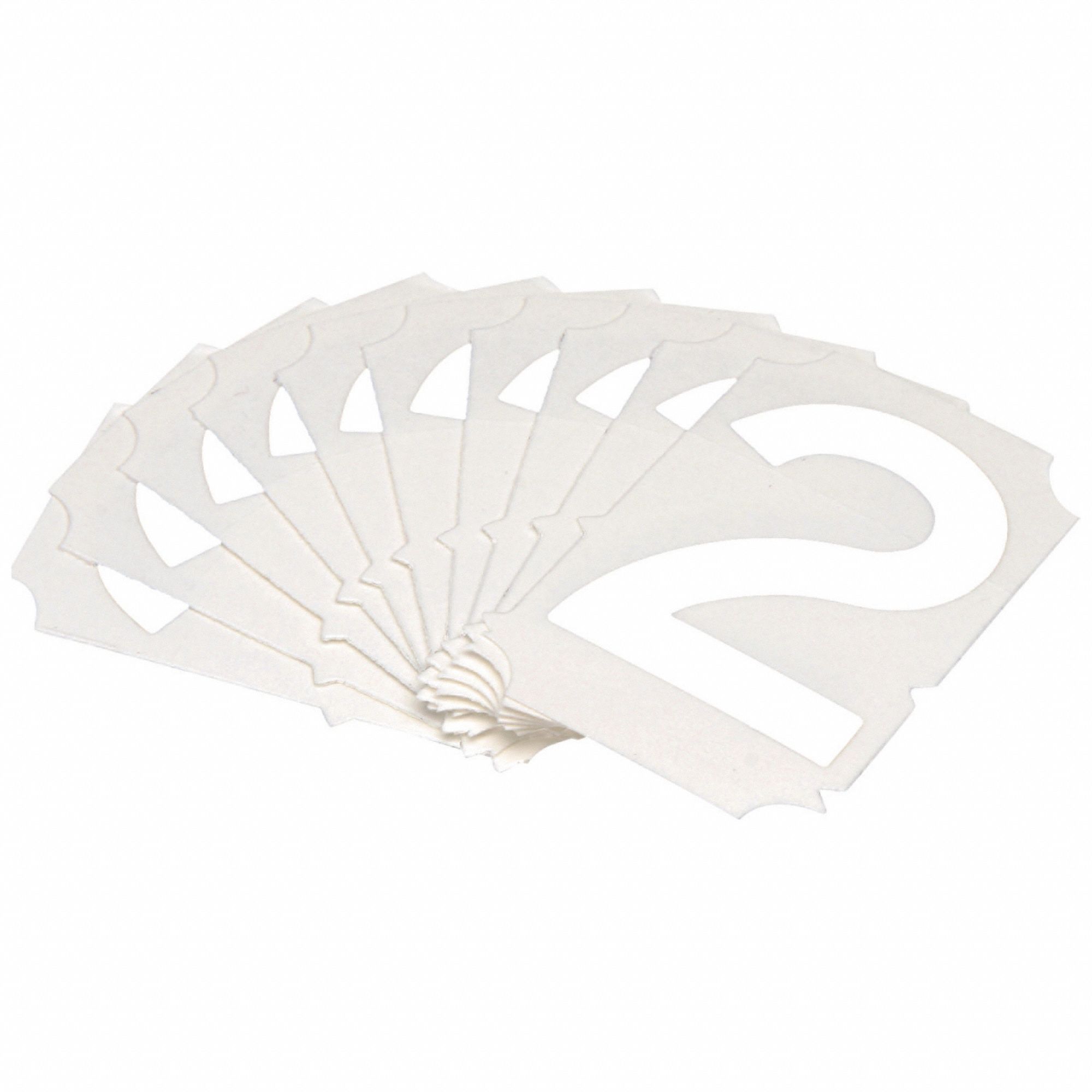 NumberLabel, Polyester, 2inH, 1-5/8inW, PK10