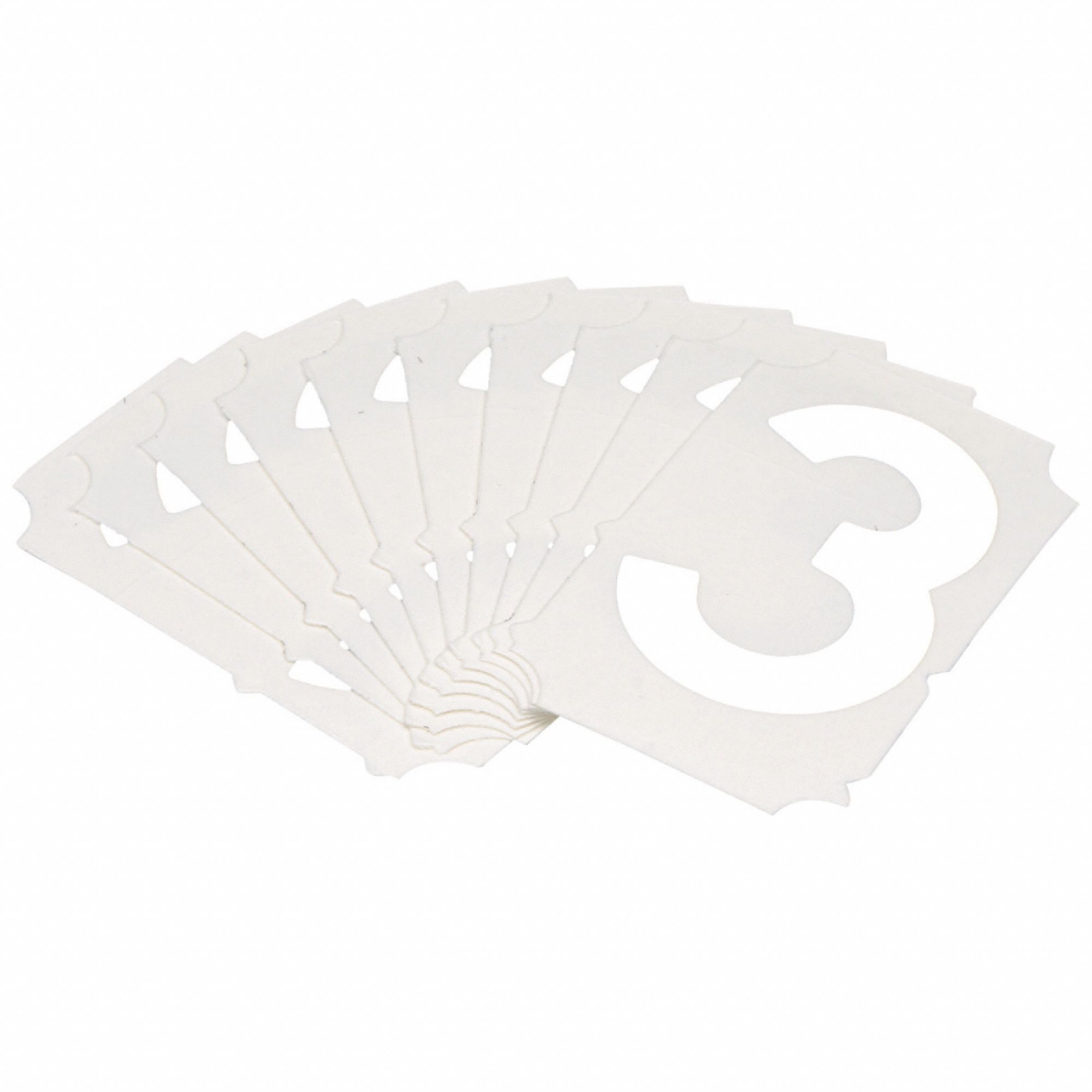 NumberLabel, Polyester, 2inH, 1-5/8inW, PK10