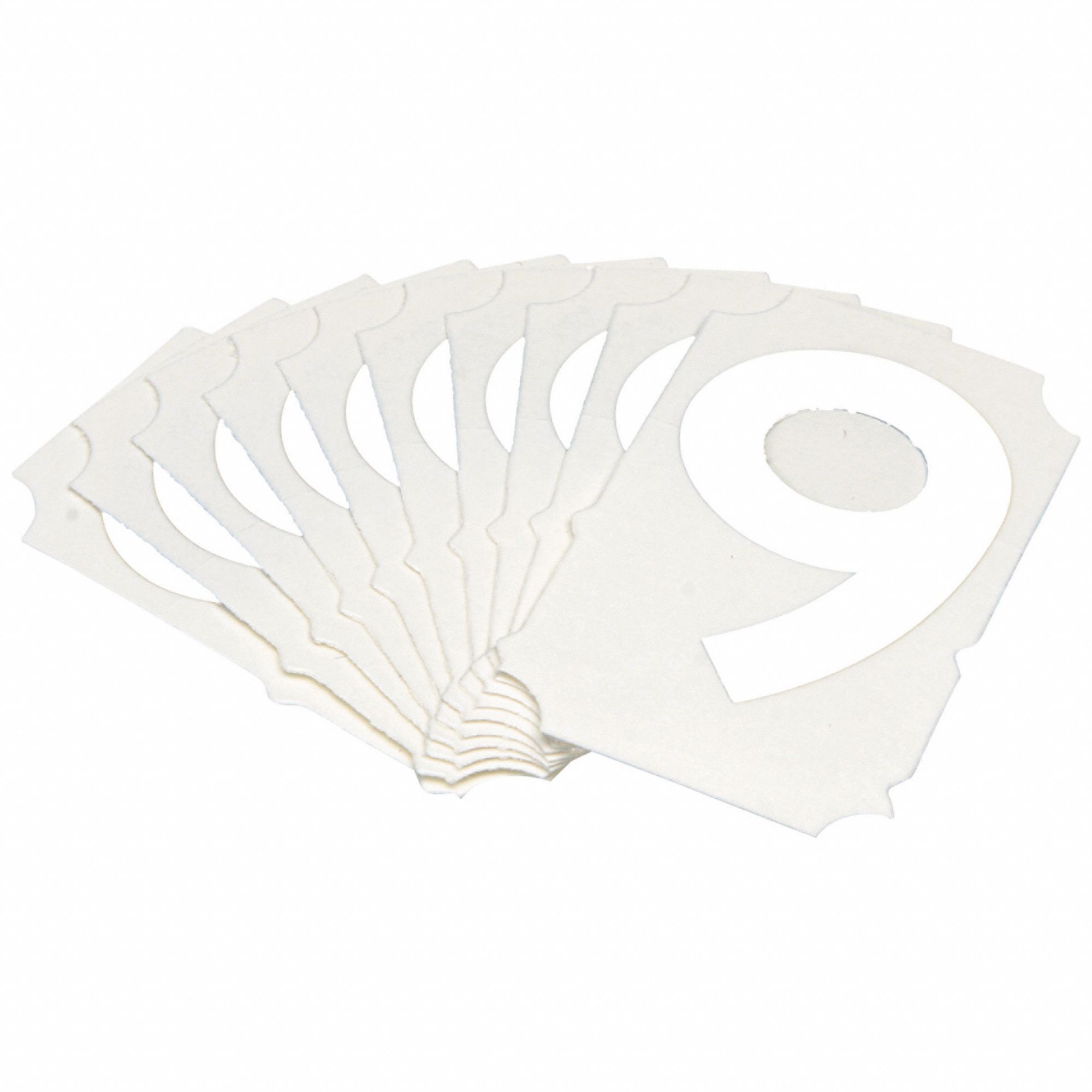 NumberLabel, Polyester, 2inH, 1-5/8inW, PK10