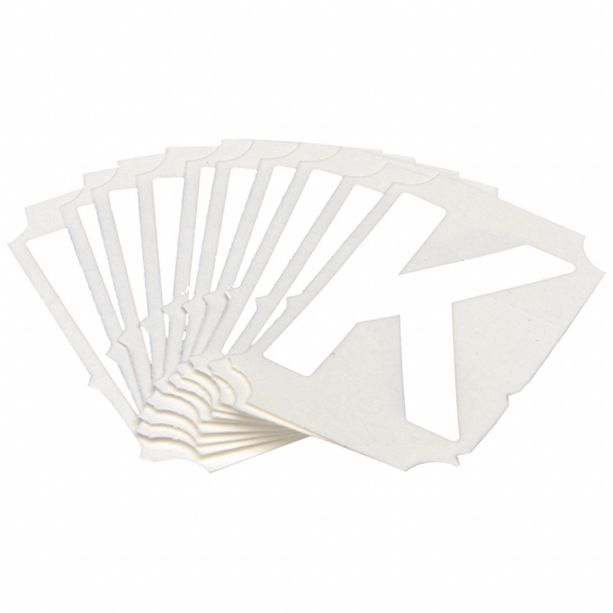 LetterLabel, Polyester, 2inH, 1-5/8inW, PK10