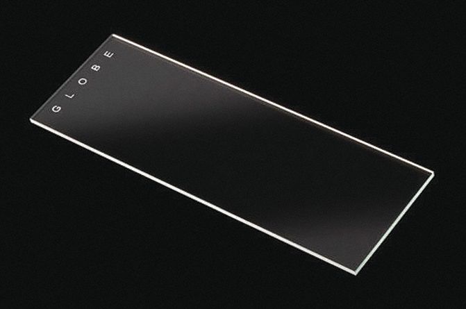 Microscope Slide: Glass, 75 mm Overall Lg, 25 mm Overall Wd, Clear, 1 mm Thick, Beveled