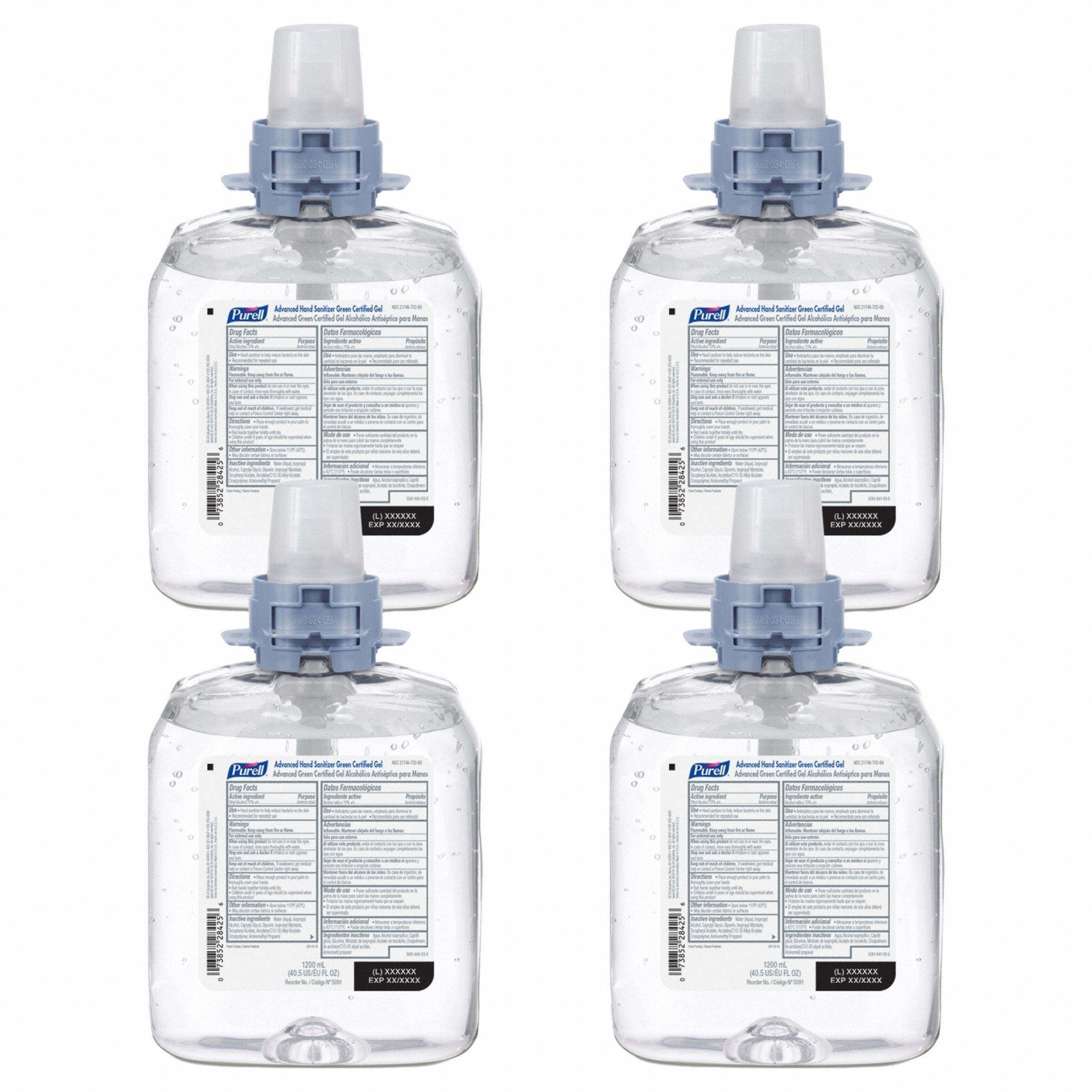 Hand Sanitizer, Cartridge, Gel, 1200mL, PK4