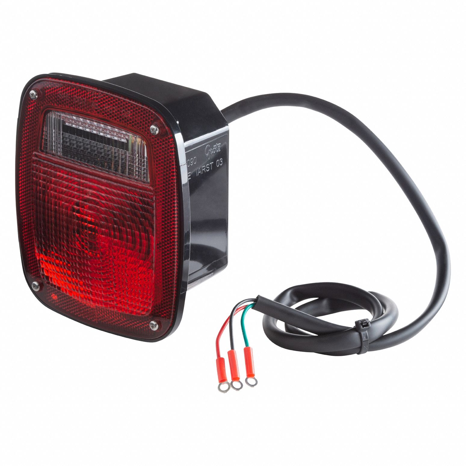 STOP/TURN/TAIL LIGHT, INCANDESCENT, COMBO LIGHT, CLEAR/RED, SQUARE, STUD