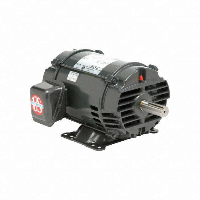 Pump Motor: 404T Frame Size, Rigid Base, Open Drip Proof, 20 hp, 230/460V AC, 1, 760 RPM