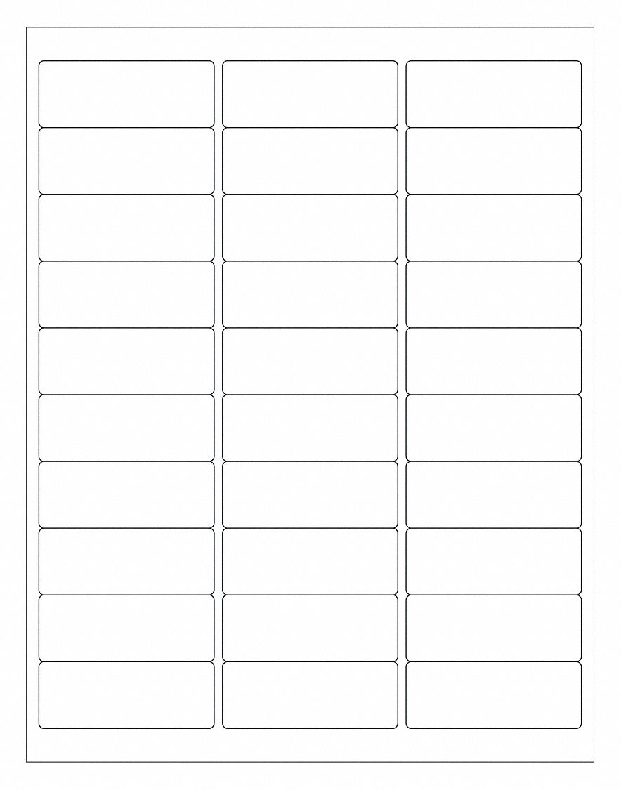 Laser Label, Removable, 2 5/8x1", PK3000