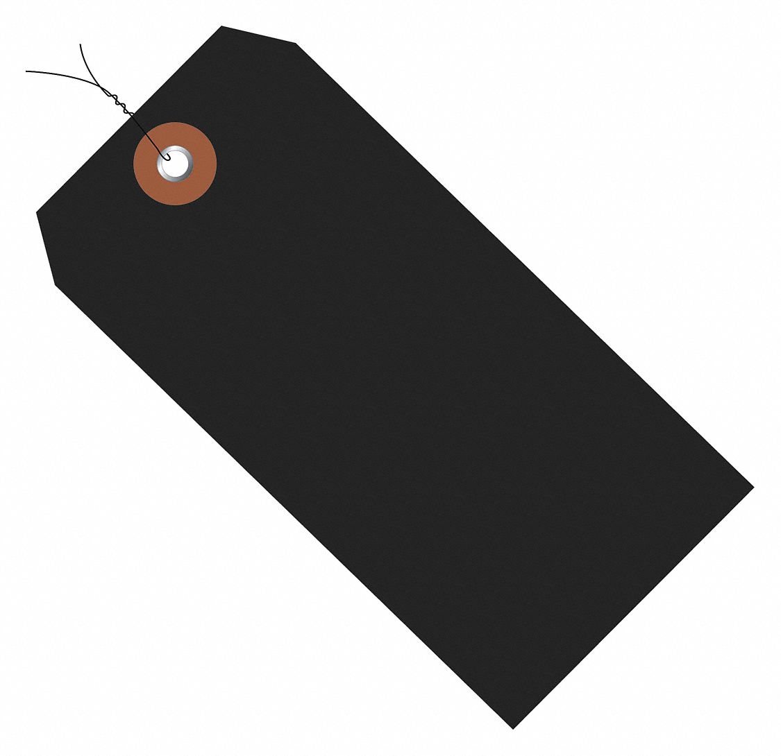 WiredPlasticShpngTag, 4-3/4"x2-3/8", PK100: #5, 4 3/4 in Tag Ht, 2 3/8 in Tag Wd, Plastic, 100 PK