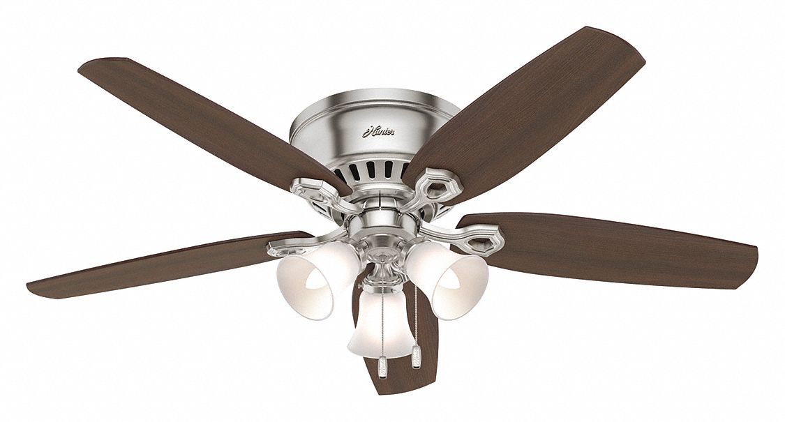 Decorative Ceiling Fan: 3-Light, Variable Speeds, Brazilian Cherry/Harvest Mahogany, 120V AC