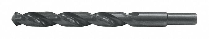 REDUCED SHANK DRILL BIT, 11/16 IN DRILL BIT SIZE, 5⅝ IN FLUTE L, 7⅝ IN L, SPIRAL