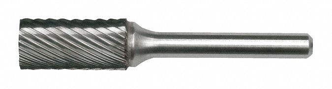 Carbide Bur: Cylinder, SA-4, Single Cut, 7/16" x 1" Head, 1/4" Shank