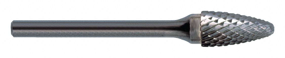 Carbide Bur: Ball-Nosed Tree, SF-1, Double Cut, 1/4" x 5/8" Head, 1/4" Shank