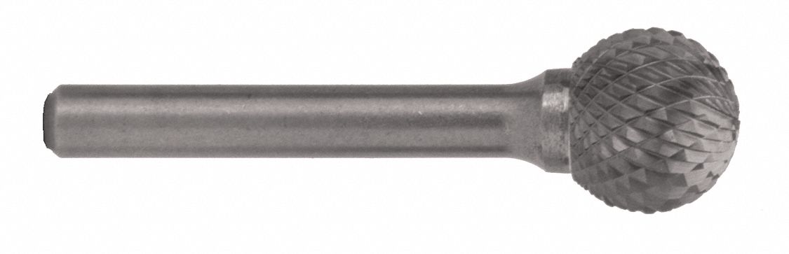 Ball Bur SD, Single End, 1/2", Carbide