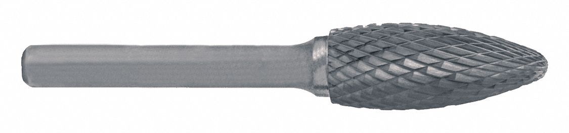 Flame Bur, 1/2", Carbide, Double Cut