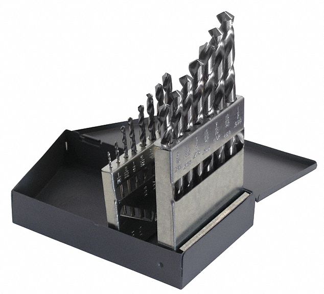JOBBER LENGTH DRILL BIT SET, 1/16 IN SMALLEST BIT, ½ IN LARGEST BIT SIZE, RH