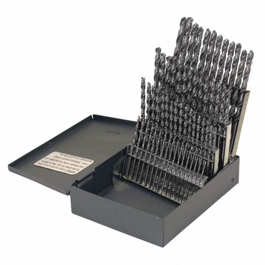 CLE-LINE, #60 Smallest Drill Bit Size, #1 Largest Drill Bit Size, Jobber  Length Drill Bit Set - 50AZ75