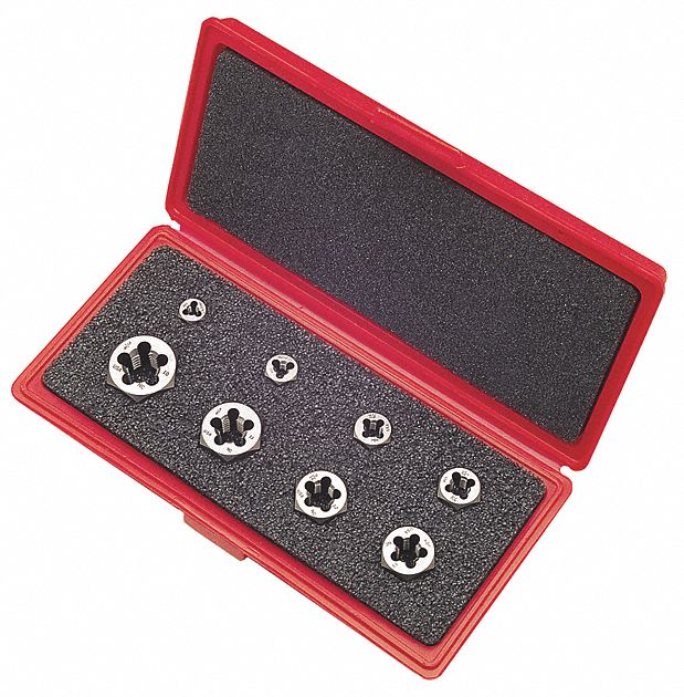 Die Set: 8 Pc, UNC, Carbon Steel