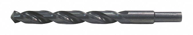 REDUCED SHANK DRILL BIT, 15/32 IN DRILL BIT SIZE, 4 5/16 IN FLUTE L, 5¾ IN L, SPIRAL